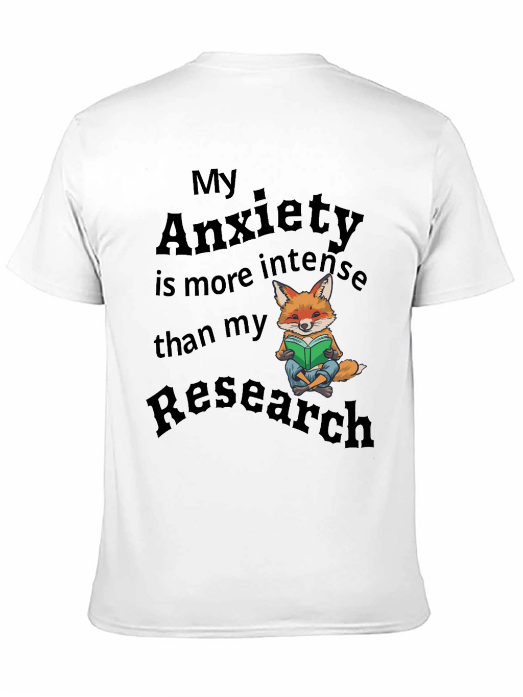 Anxiety Research T-Shirt Fox Design Novelty Tee
