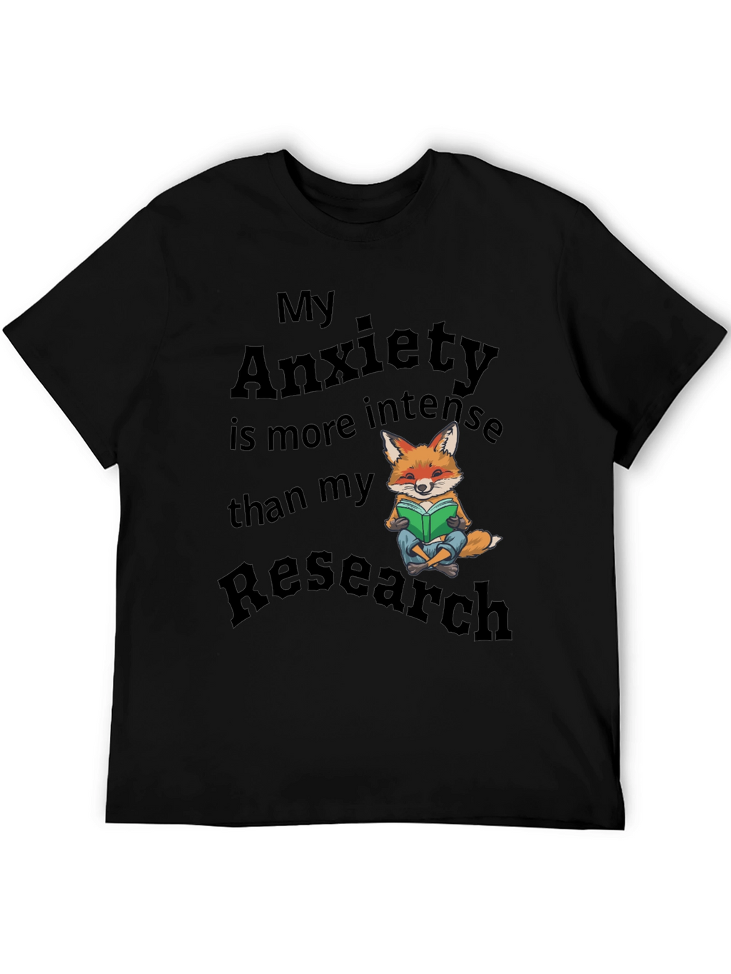 Anxiety Research T-Shirt Fox Design Novelty Tee