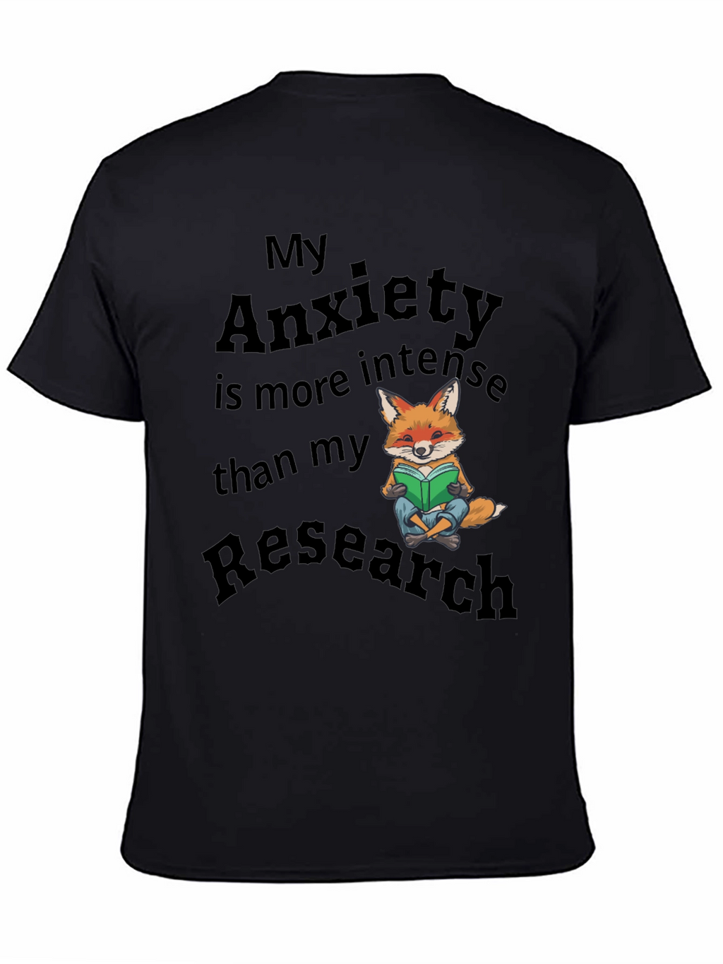 Anxiety Research T-Shirt Fox Design Novelty Tee