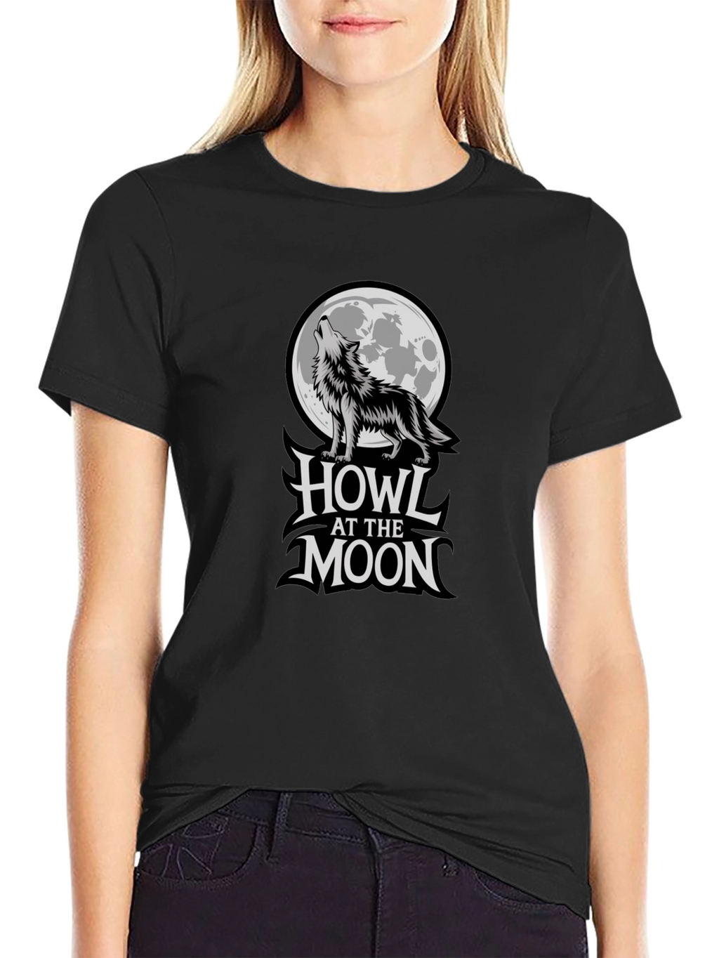 Howl at the Moon Graphic T-Shirt - Black