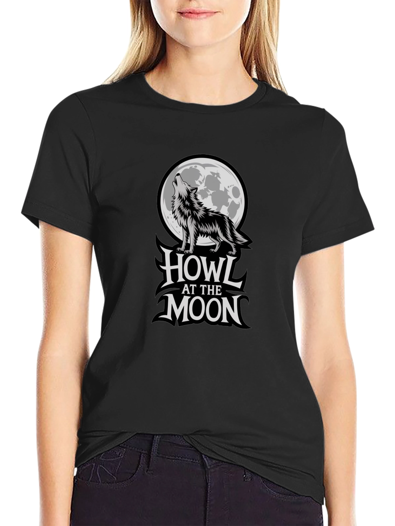 Howl at the Moon Graphic T-Shirt - Black