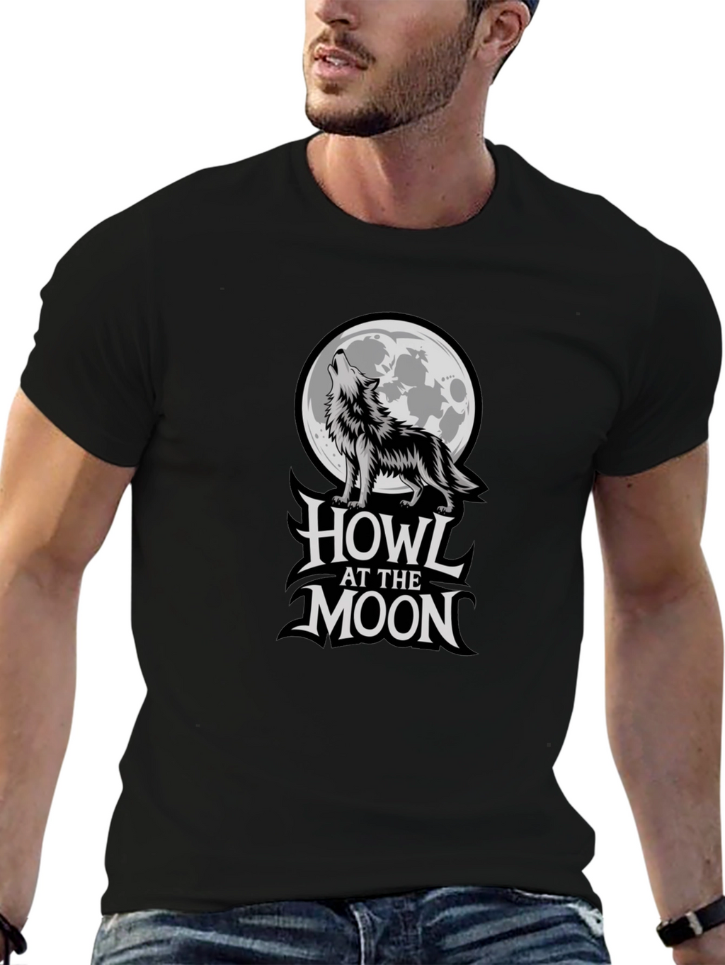 Howl at the Moon Graphic T-Shirt - Black