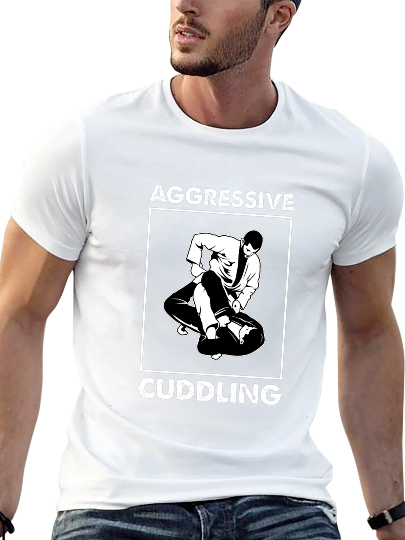 Aggressive Cuddling Black Graphic Tee