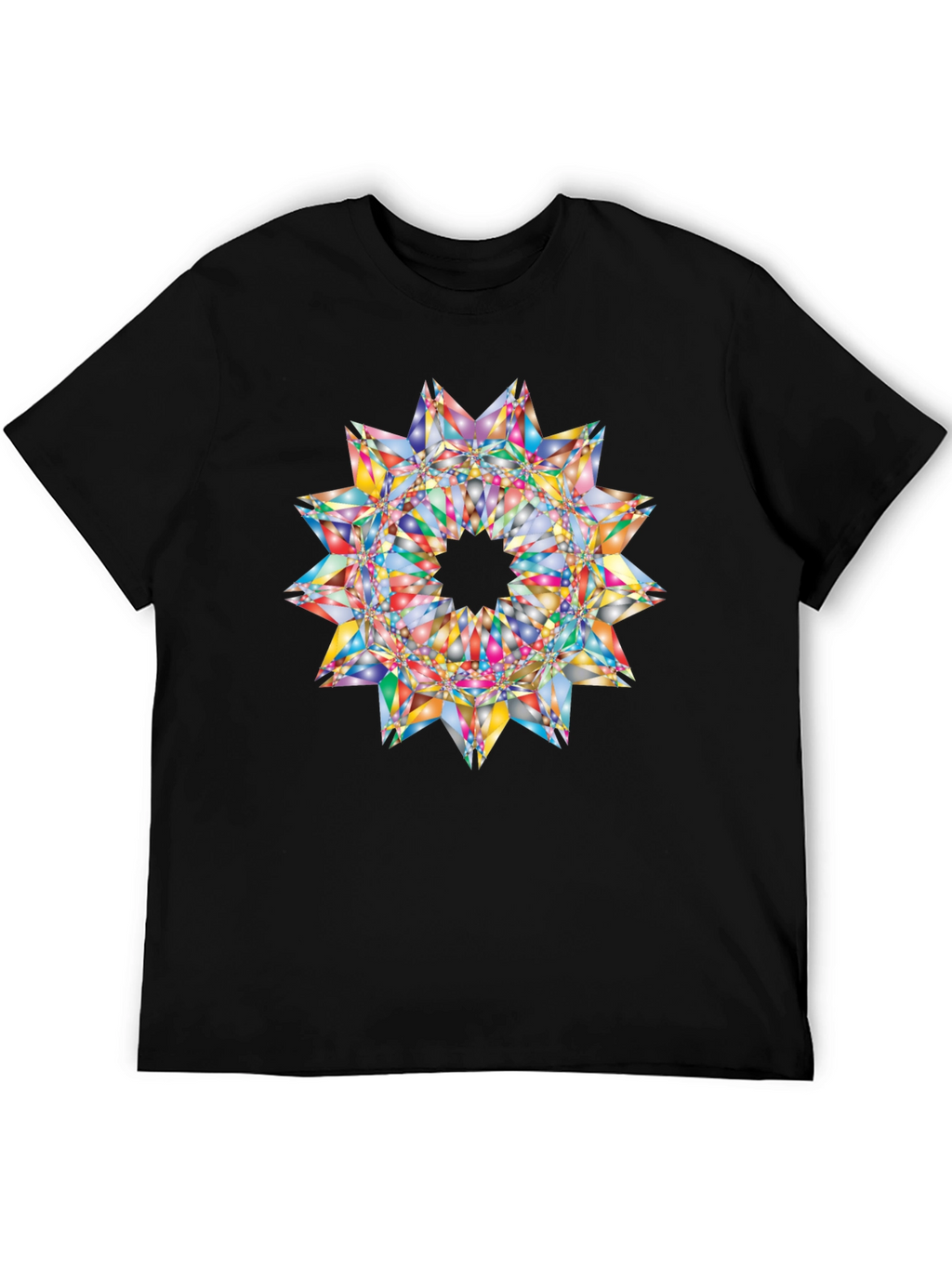 Kaleidoscope Starburst Graphic Black T-Shirt