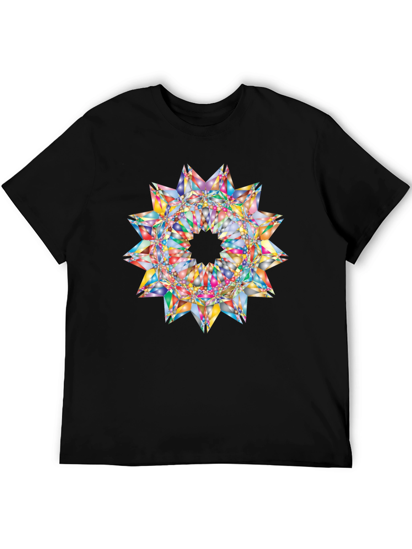 Kaleidoscope Starburst Graphic Black T-Shirt