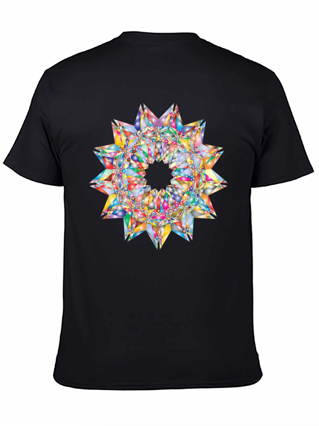 Kaleidoscope Starburst Graphic Black T-Shirt