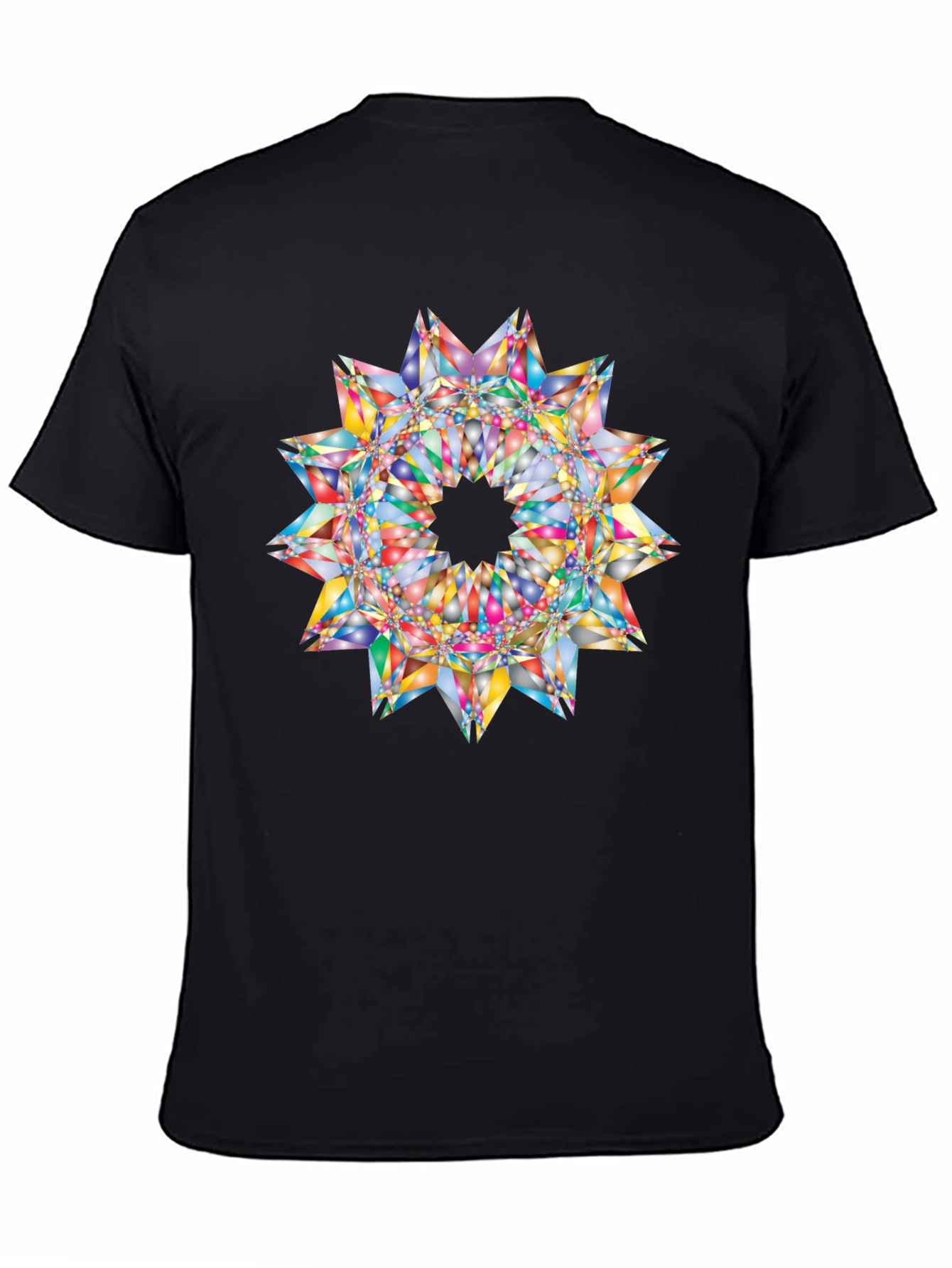 Kaleidoscope Starburst Graphic Black T-Shirt