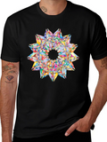 Kaleidoscope Starburst Graphic Black T-Shirt