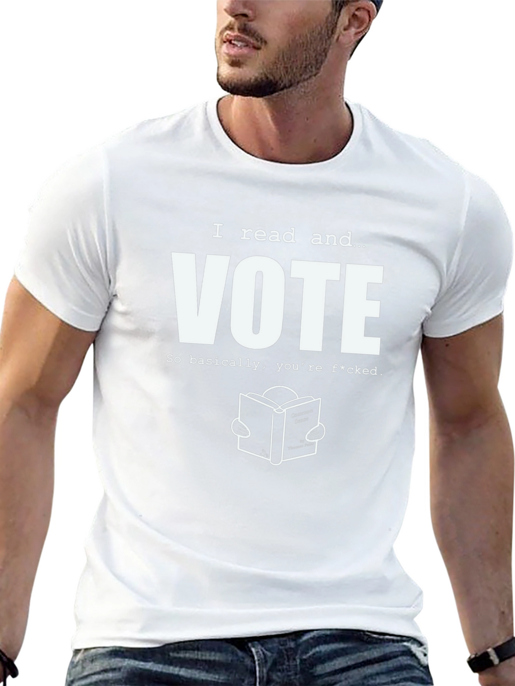 I Read and Vote Graphic Tee - Black