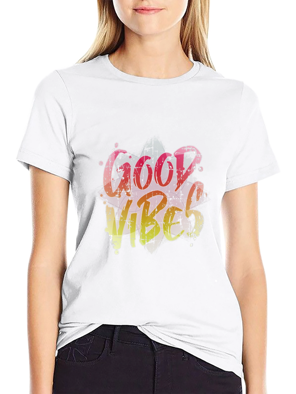 Good Vibes Graphic Tee - Black Casual T-Shirt