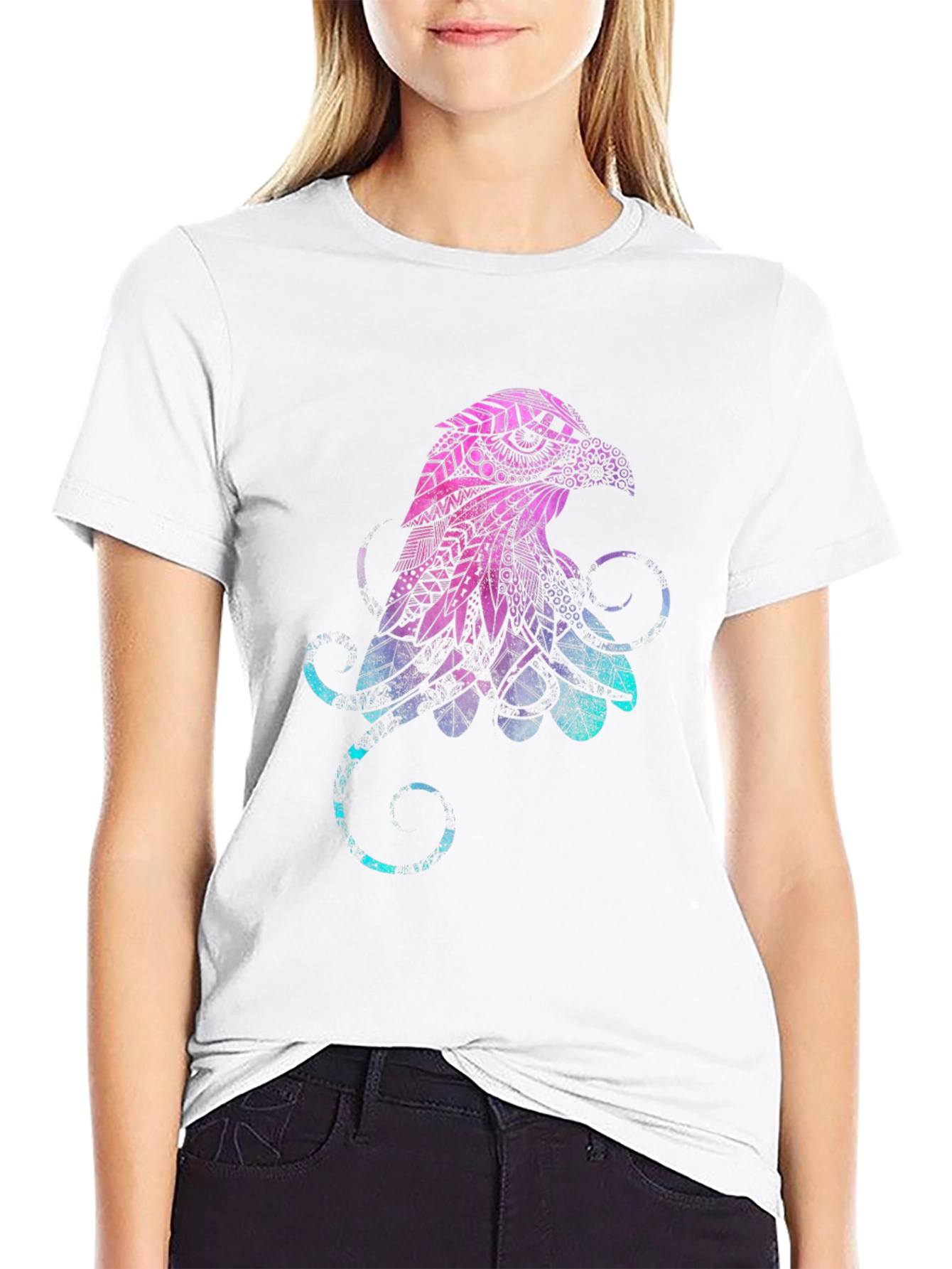 Abstract Eagle Graphic Black T-Shirt