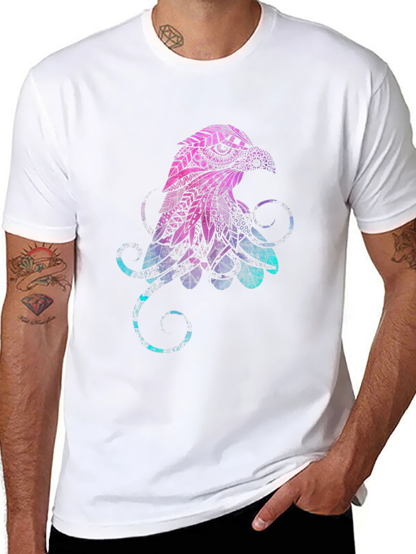 Abstract Eagle Graphic Black T-Shirt