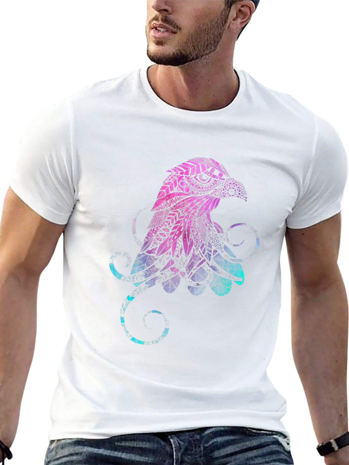 Abstract Eagle Graphic Black T-Shirt