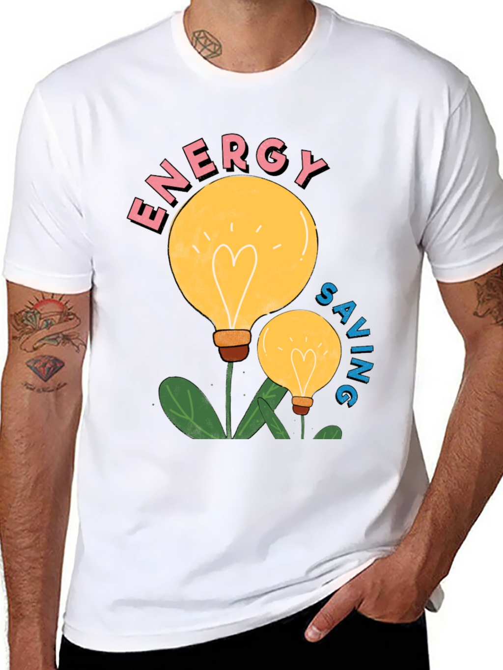 Energy Saving Light Bulb Graphic T-Shirt