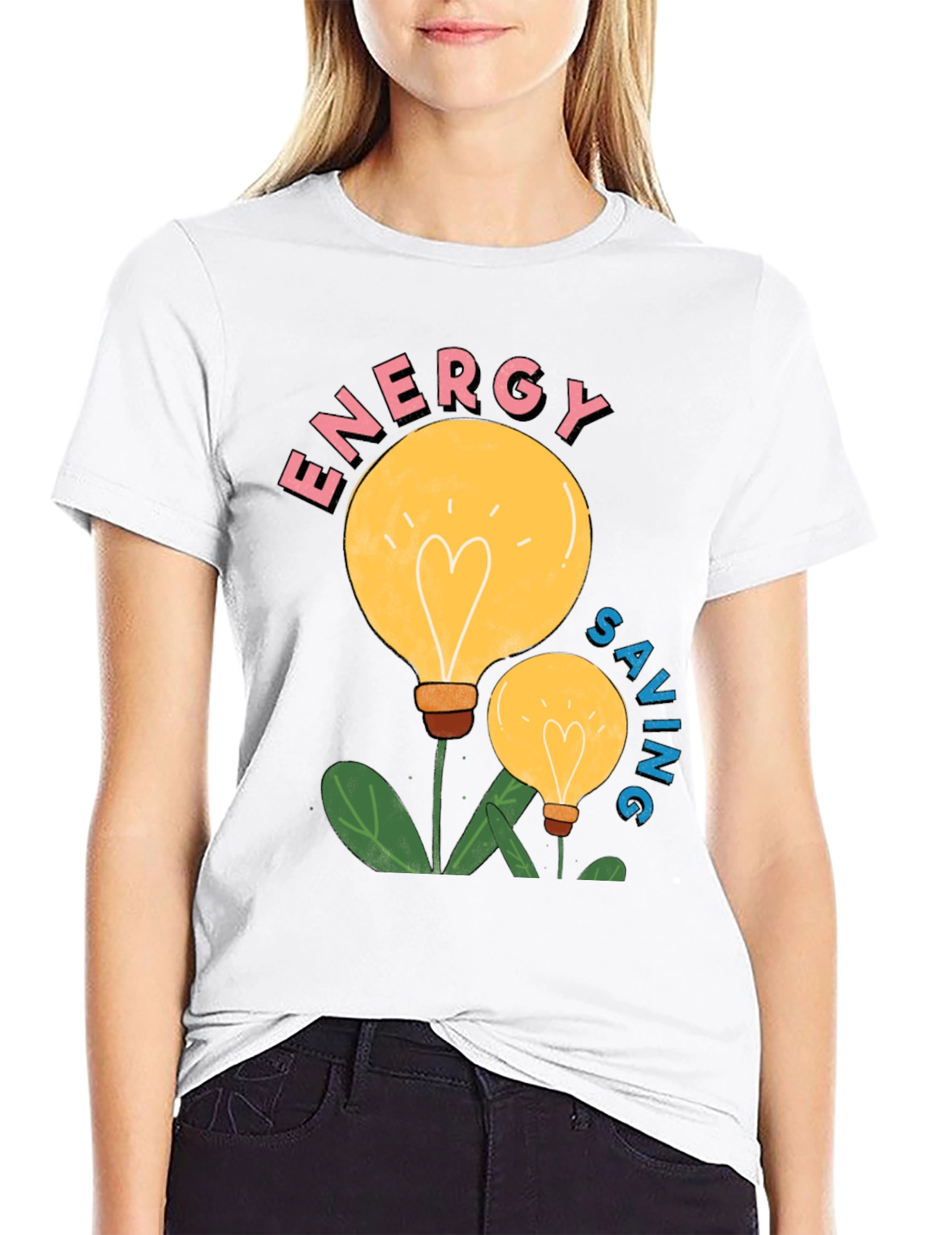 Energy Saving Light Bulb Graphic T-Shirt