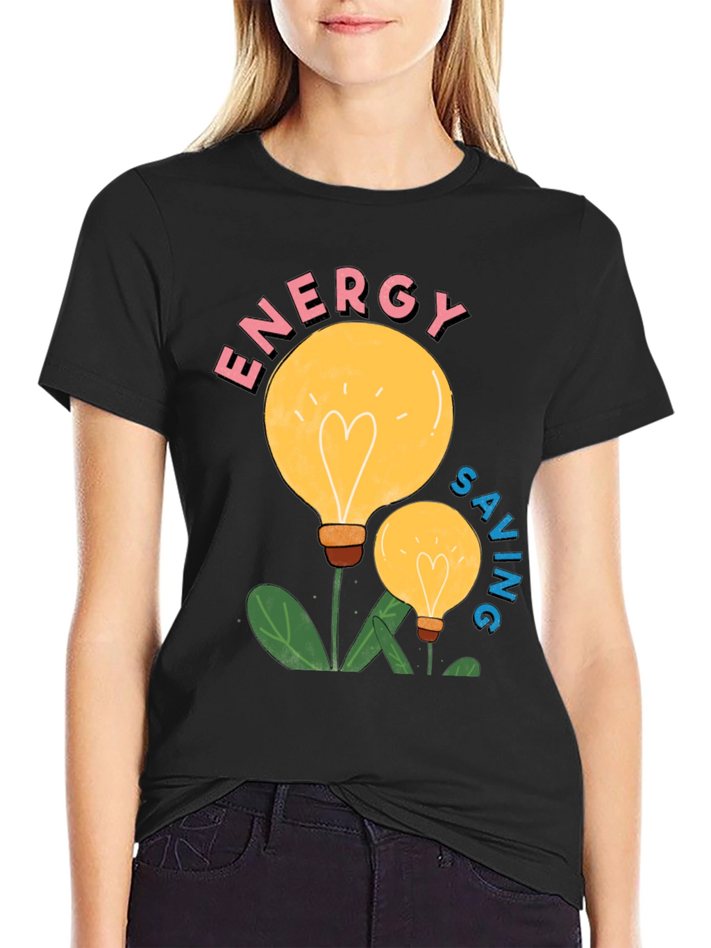 Energy Saving Light Bulb Graphic T-Shirt