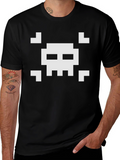 Pixelated Skull T-Shirt - Retro Gaming Style