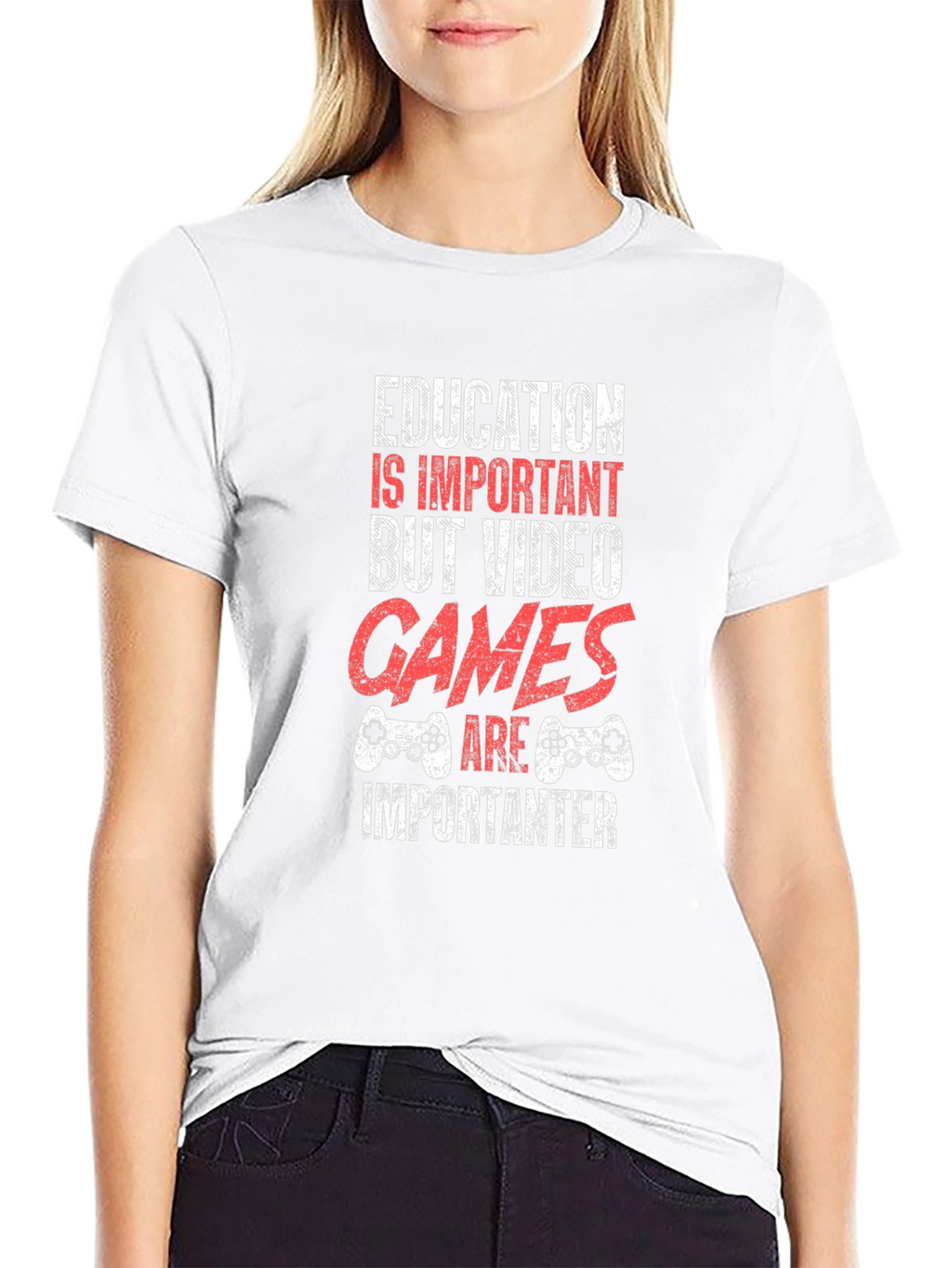 Funny Gamer T-Shirt - Education vs. Video Games
