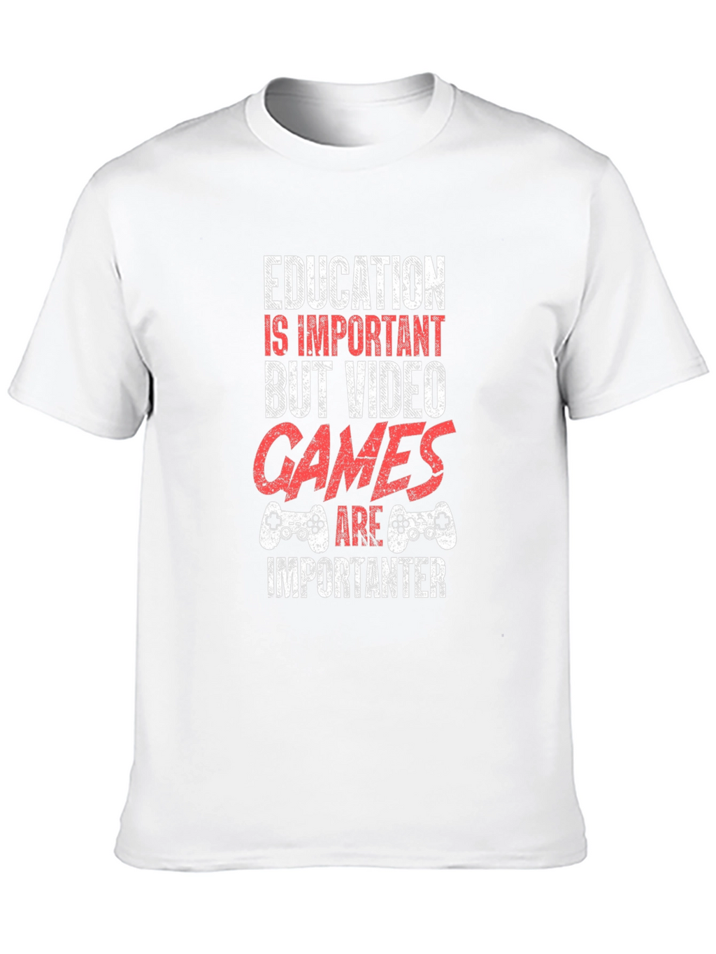 Funny Gamer T-Shirt - Education vs. Video Games