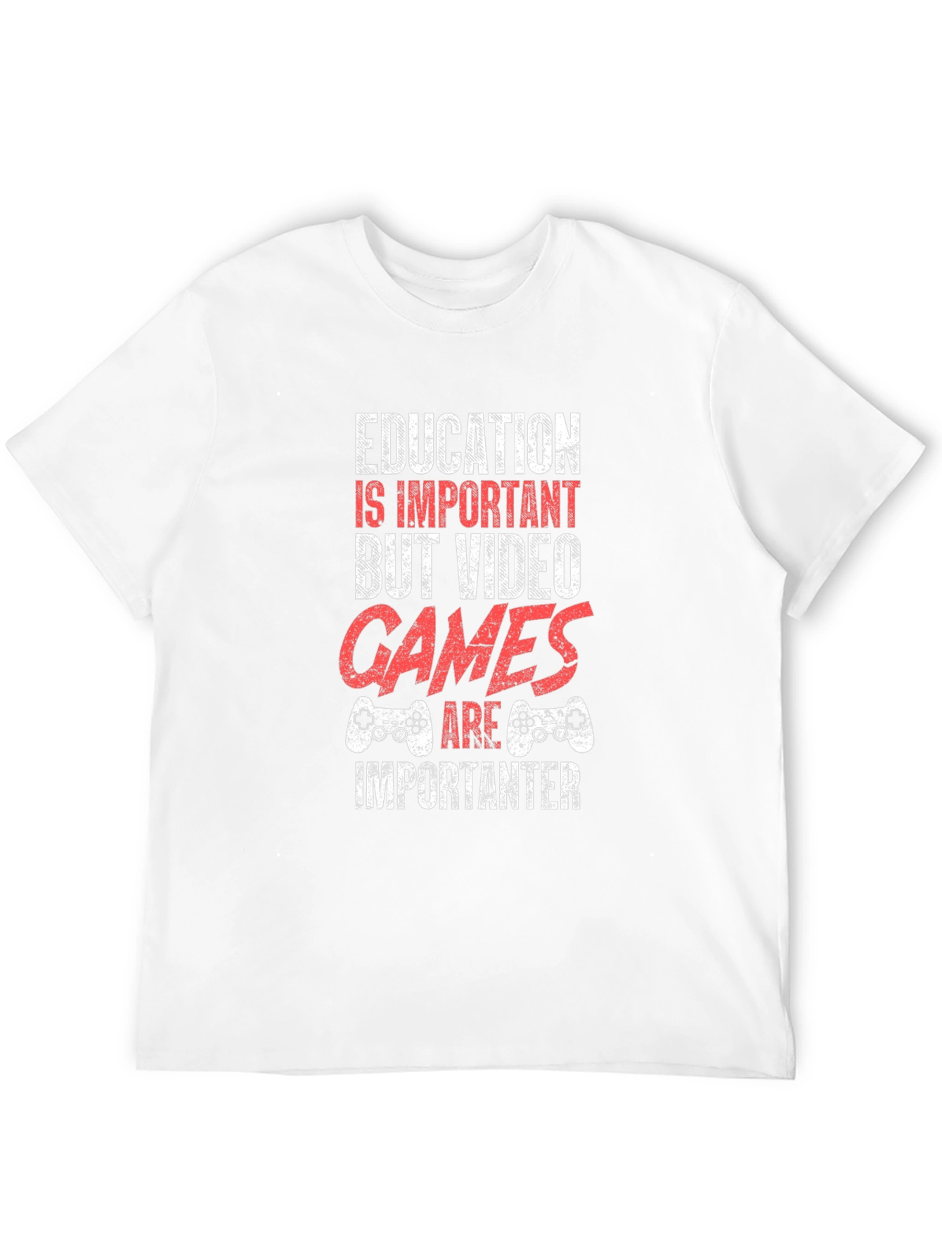 Funny Gamer T-Shirt - Education vs. Video Games