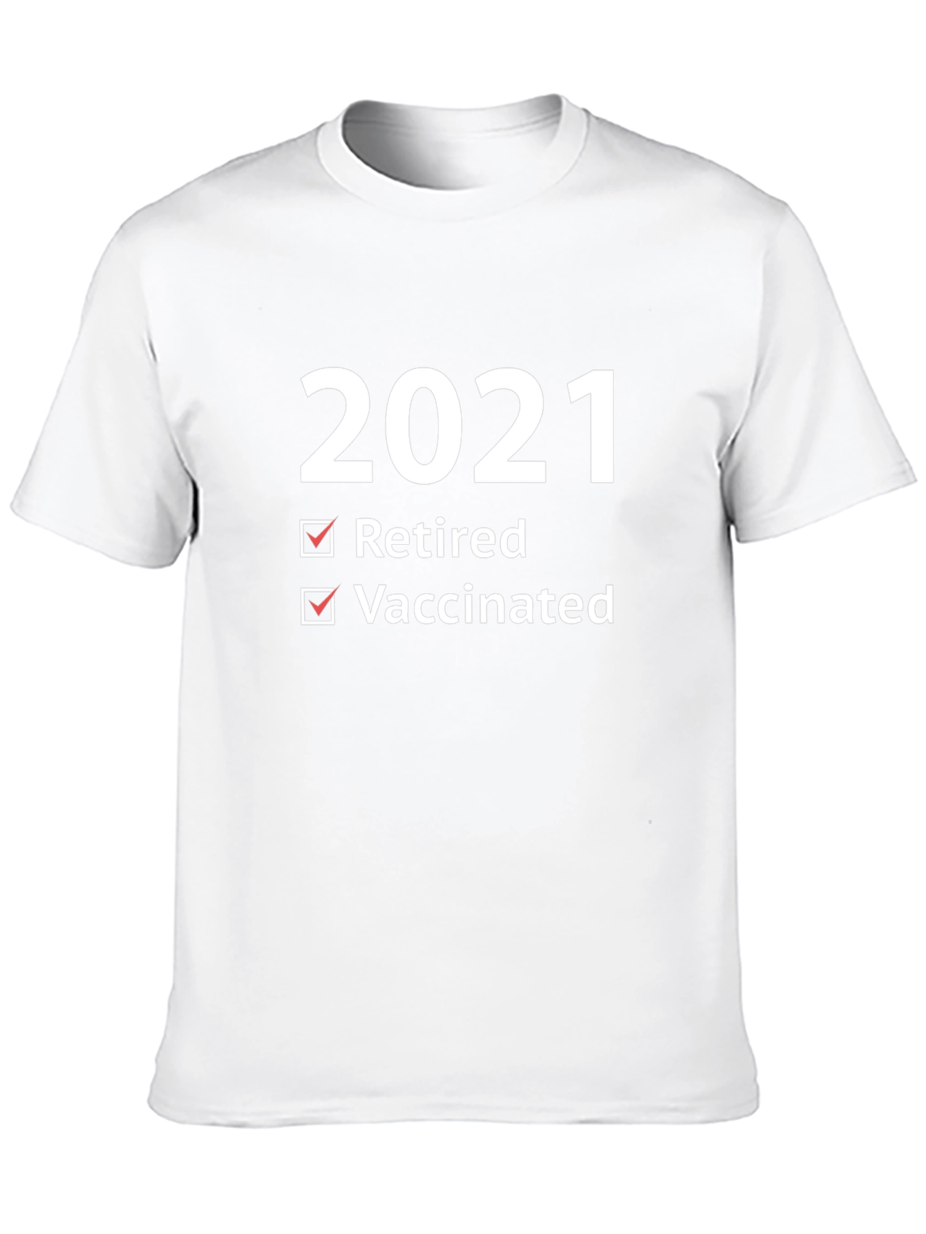 2021 Retired & Vaccinated T-Shirt - Black Cotton Tee
