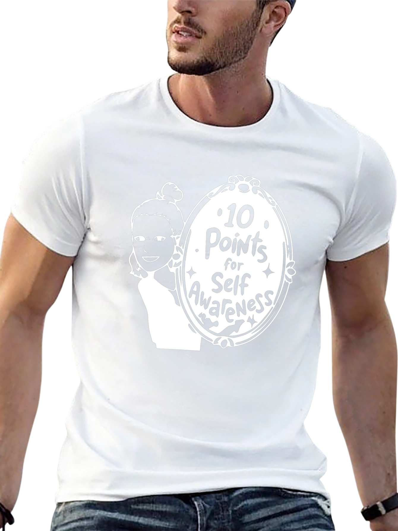 10 Points for Self-Awareness Black Graphic Tee
