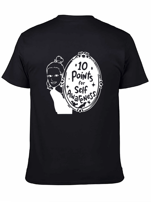 10 Points for Self-Awareness Black Graphic Tee