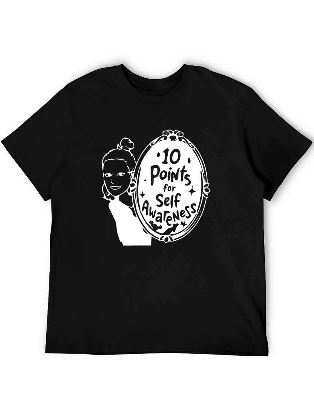 10 Points for Self-Awareness Black Graphic Tee