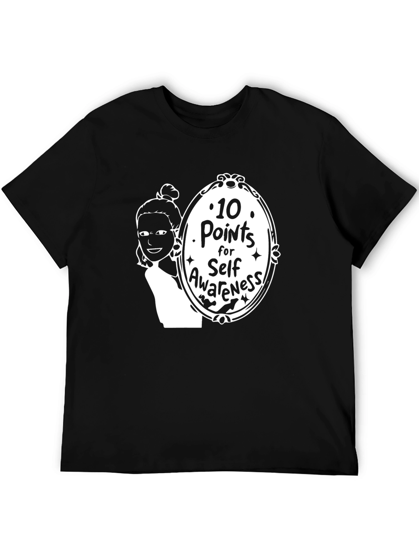 10 Points for Self-Awareness Black Graphic Tee