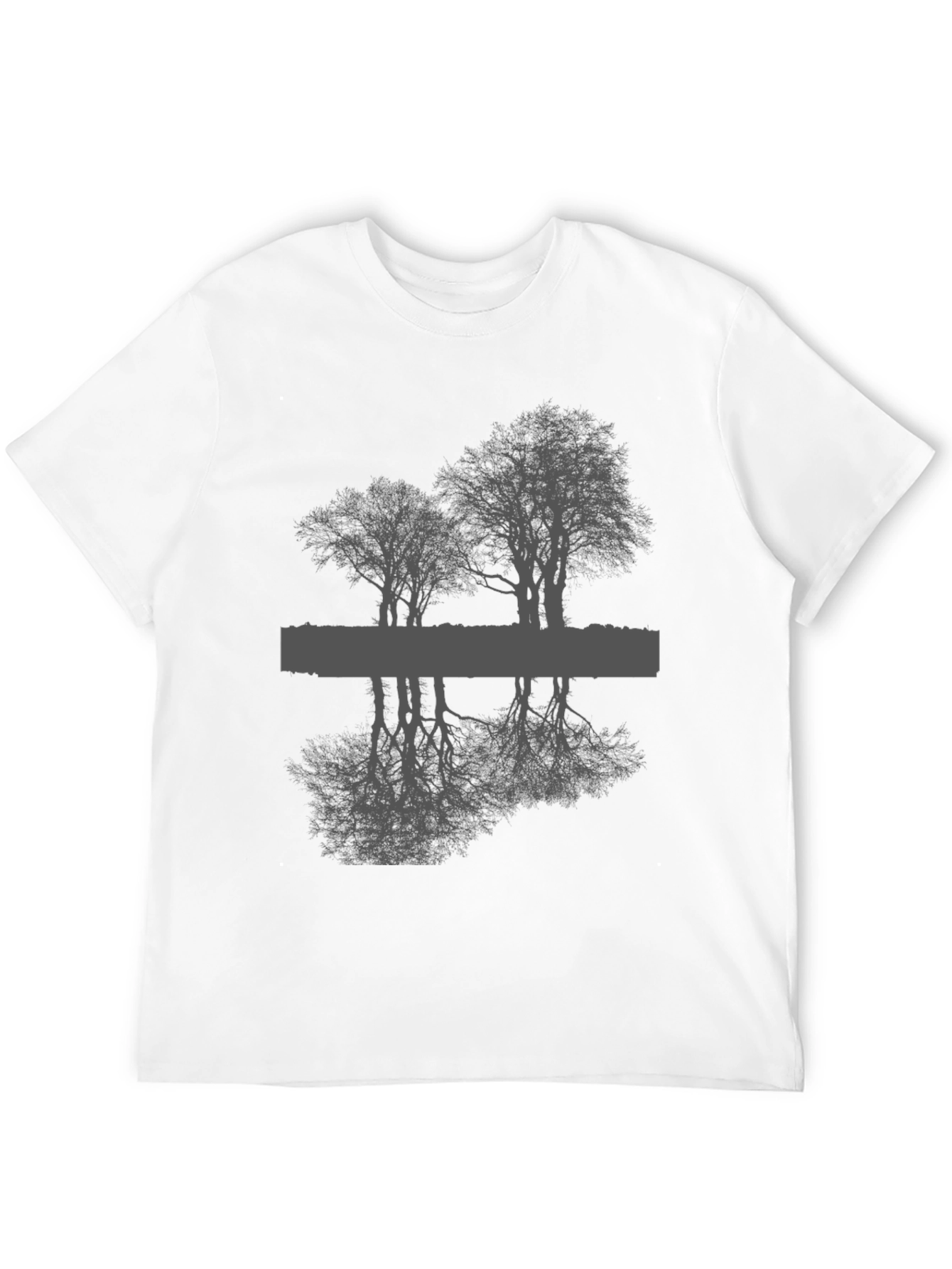 Reflective Tree Graphic Tee - Black Unisex T-Shirt