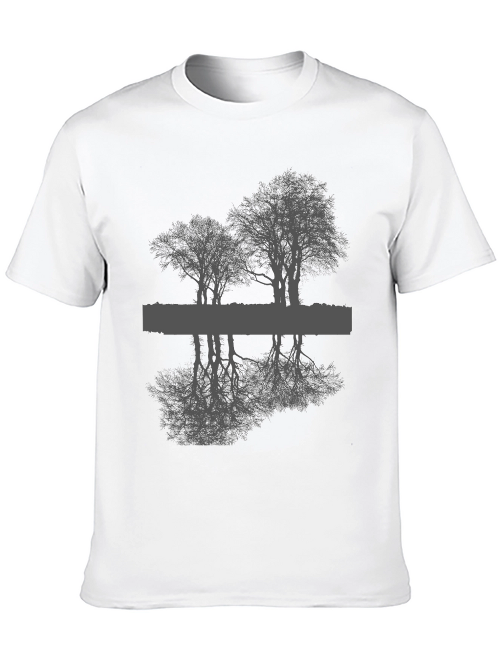 Reflective Tree Graphic Tee - Black Unisex T-Shirt