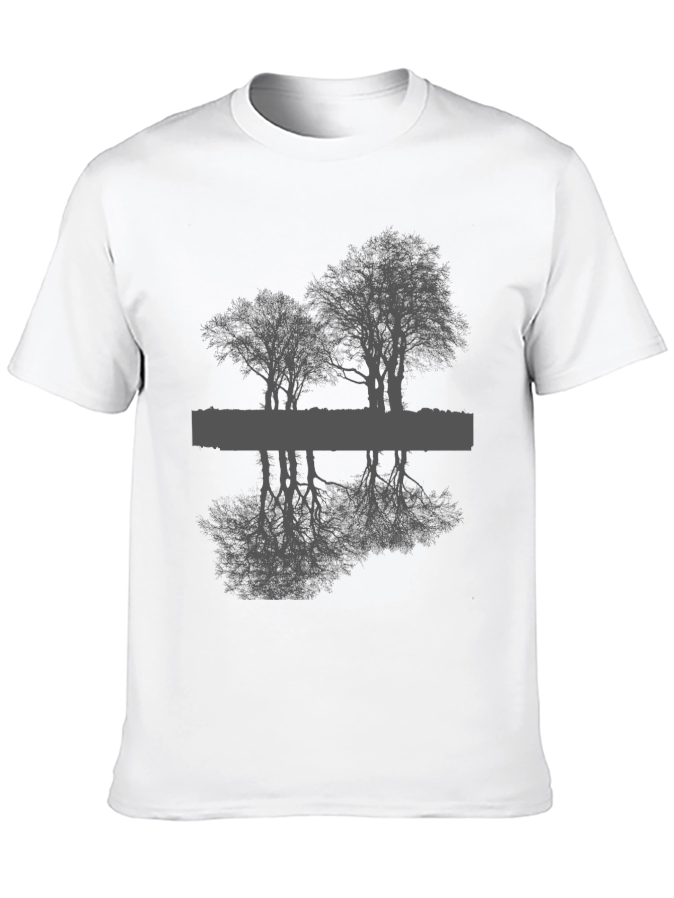 Reflective Tree Graphic Tee - Black Unisex T-Shirt