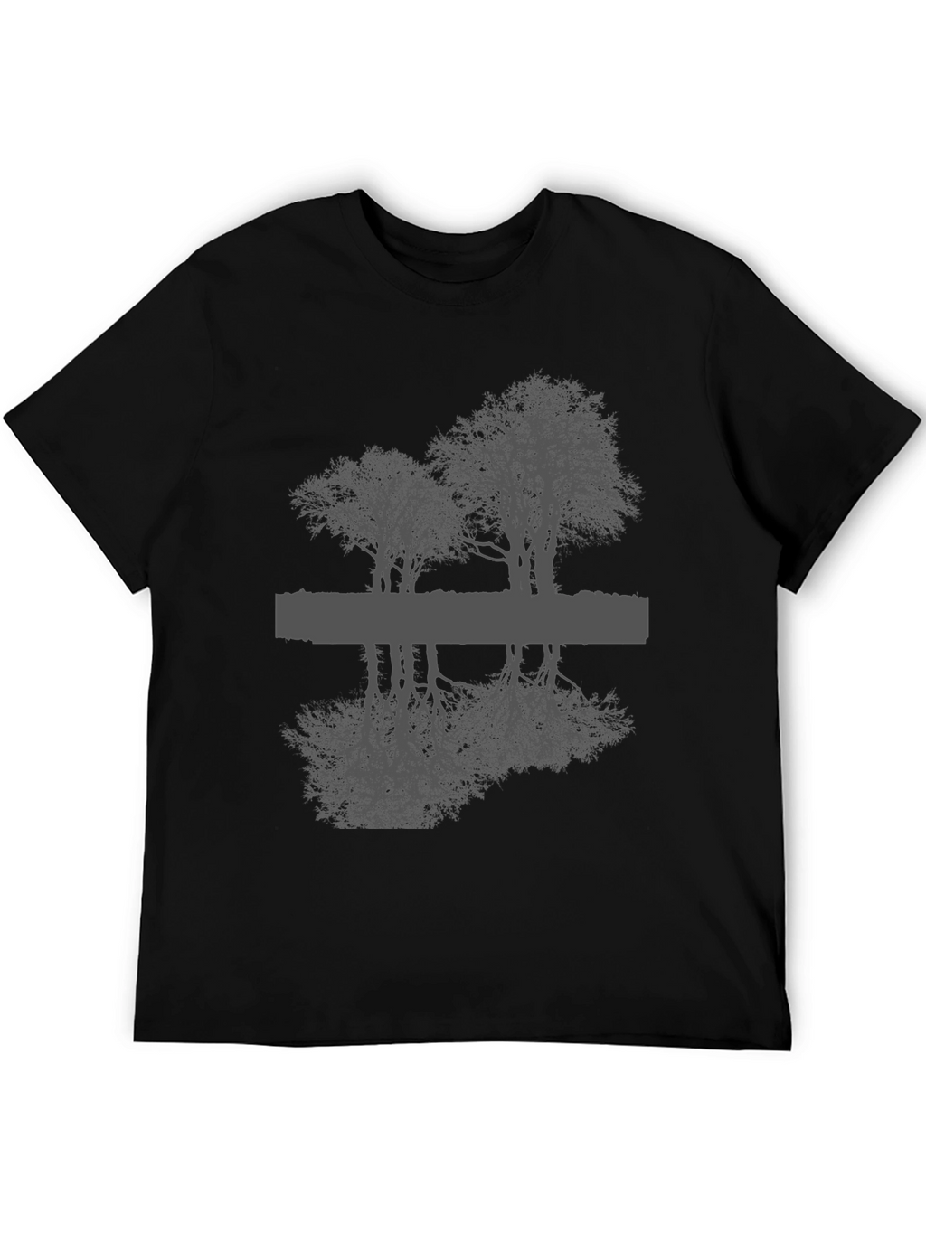 Reflective Tree Graphic Tee - Black Unisex T-Shirt