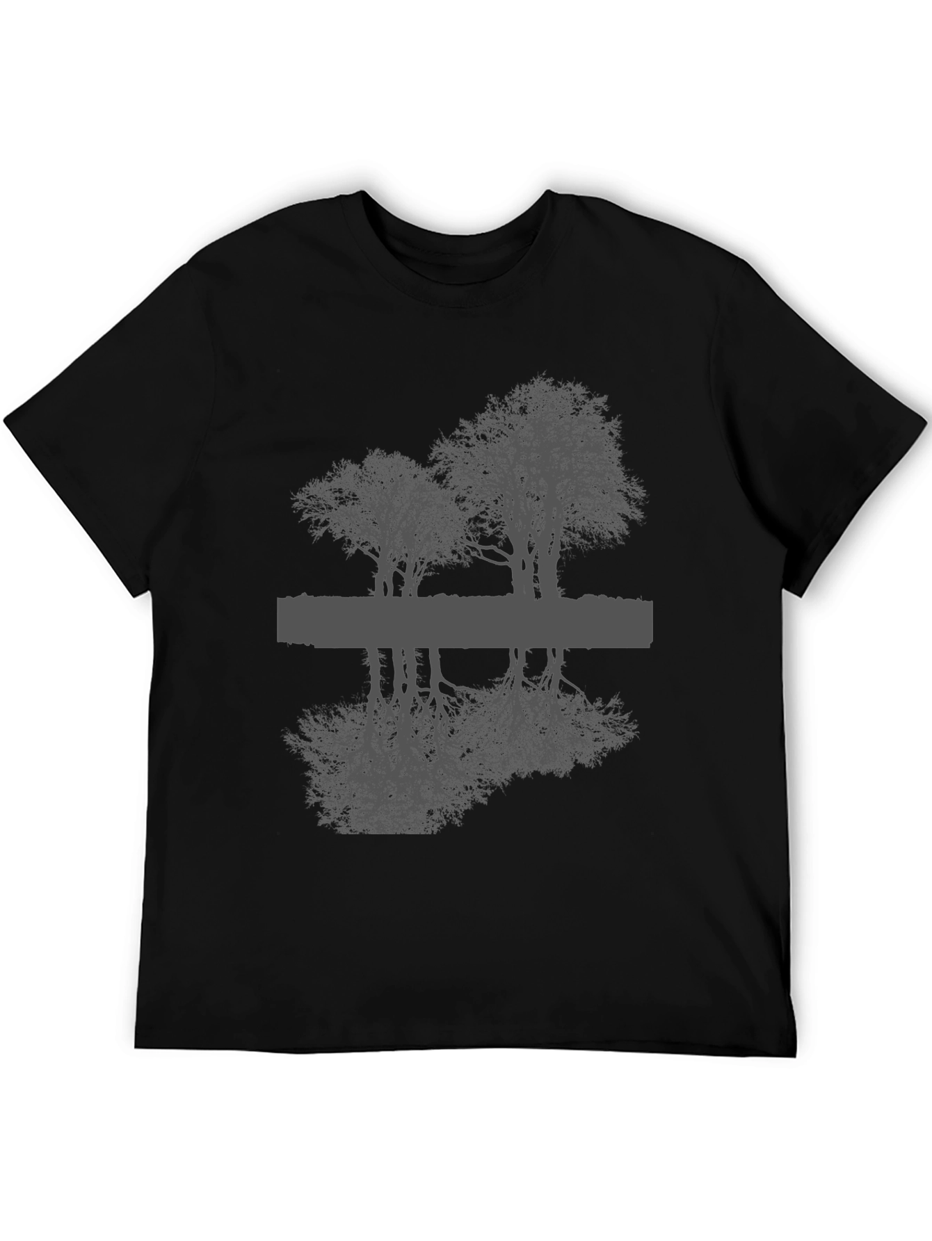 Reflective Tree Graphic Tee - Black Unisex T-Shirt
