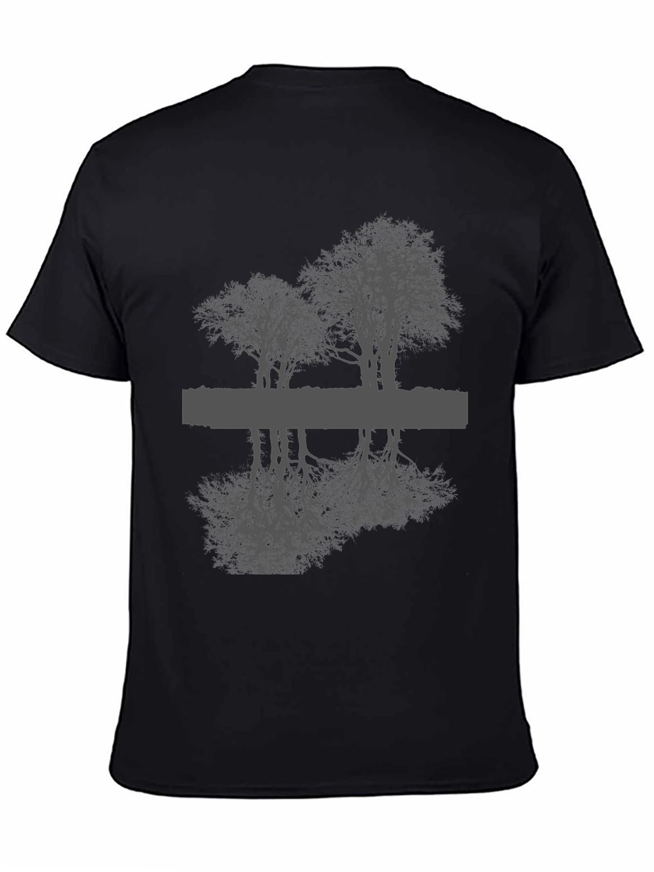 Reflective Tree Graphic Tee - Black Unisex T-Shirt