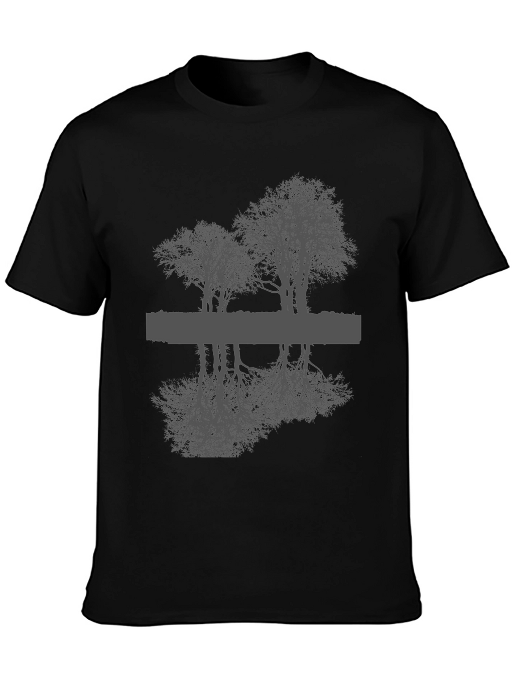 Reflective Tree Graphic Tee - Black Unisex T-Shirt