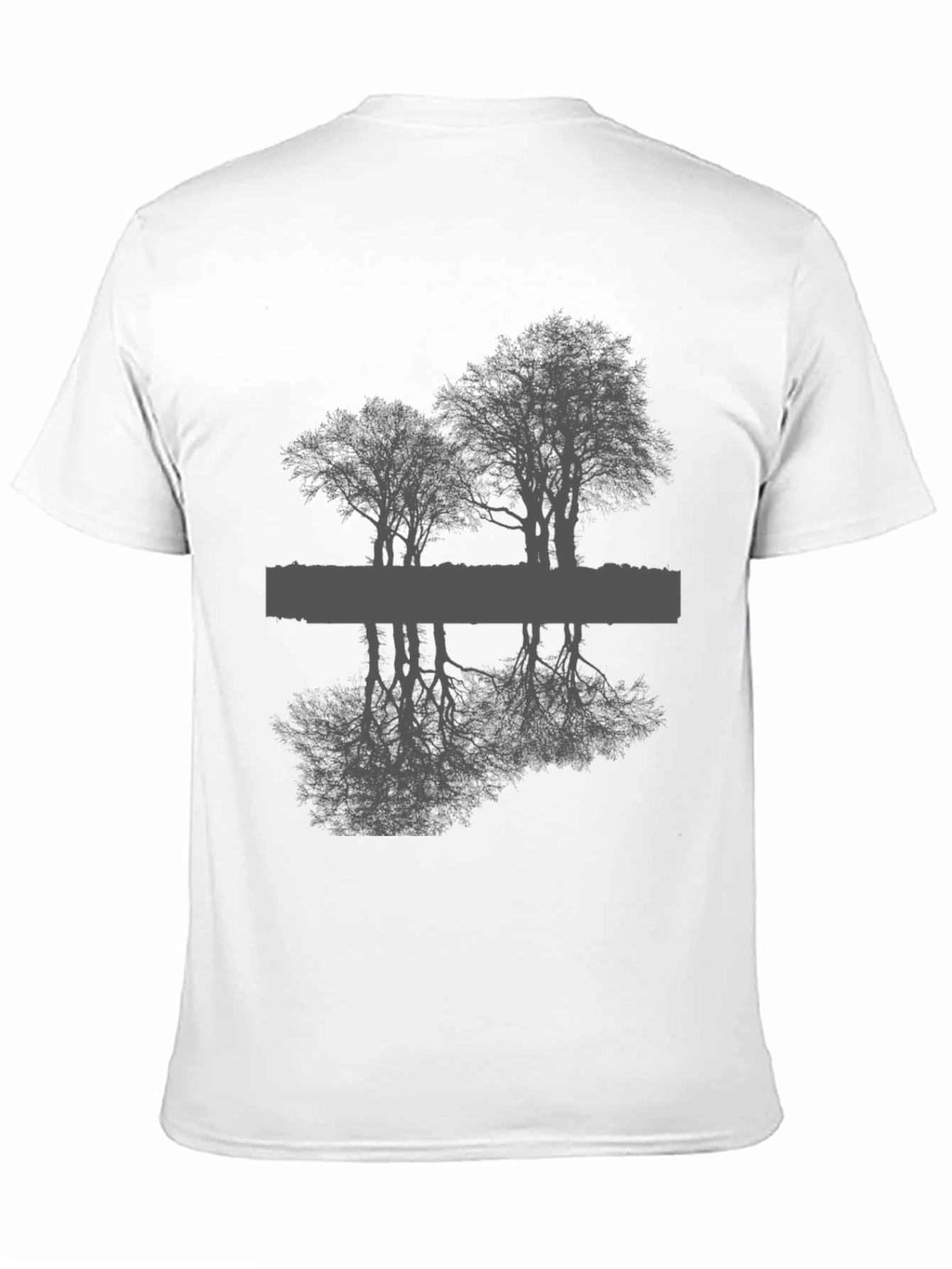 Reflective Tree Graphic Tee - Black Unisex T-Shirt