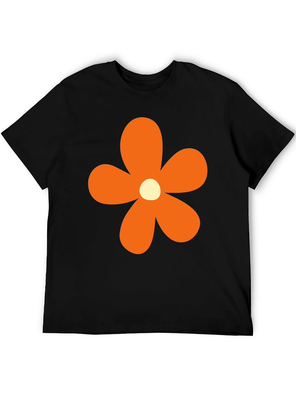 Retro Flower Power T-Shirt - Black
