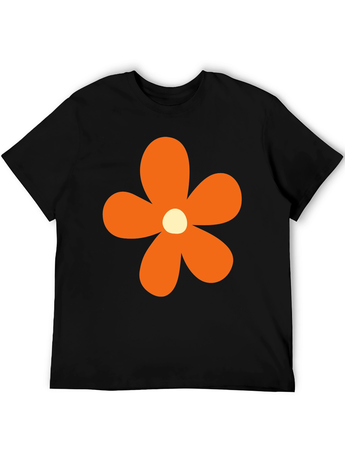 Retro Flower Power T-Shirt - Black