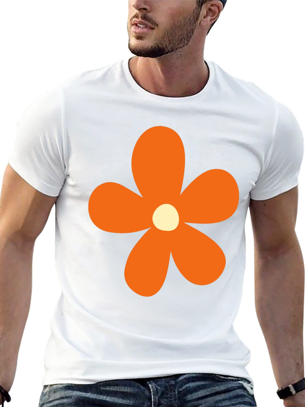 Retro Flower Power T-Shirt - Black