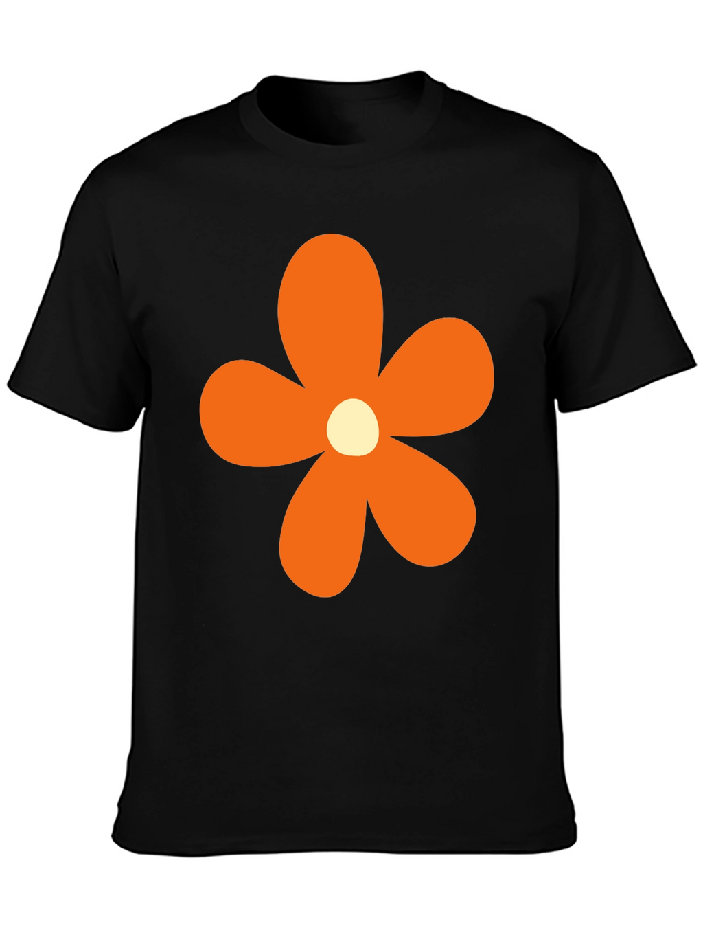 Retro Flower Power T-Shirt - Black