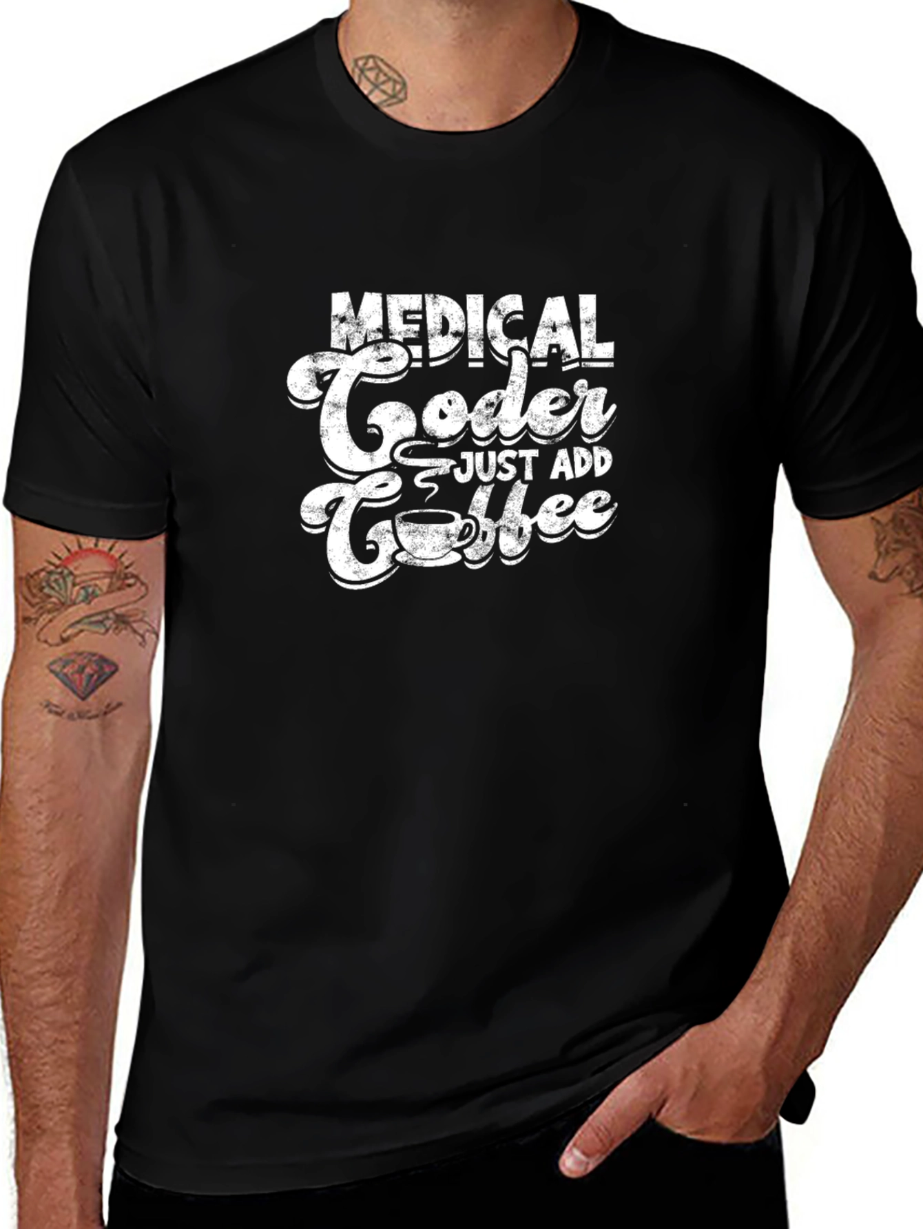 Medical Coder Just Add Coffee Graphic T-Shirt