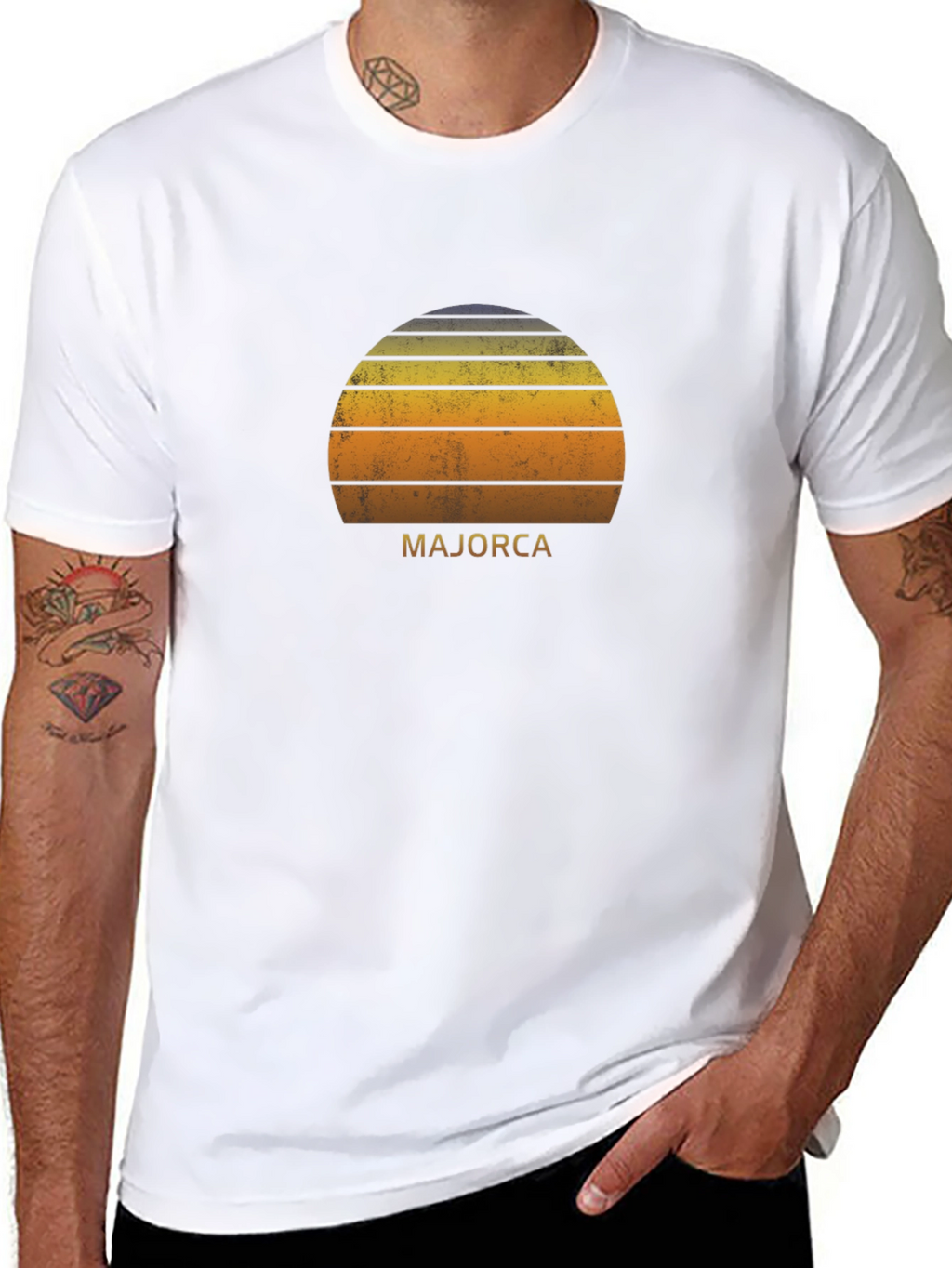 Majorca Sunset Graphic Tee - Retro Island Vibe