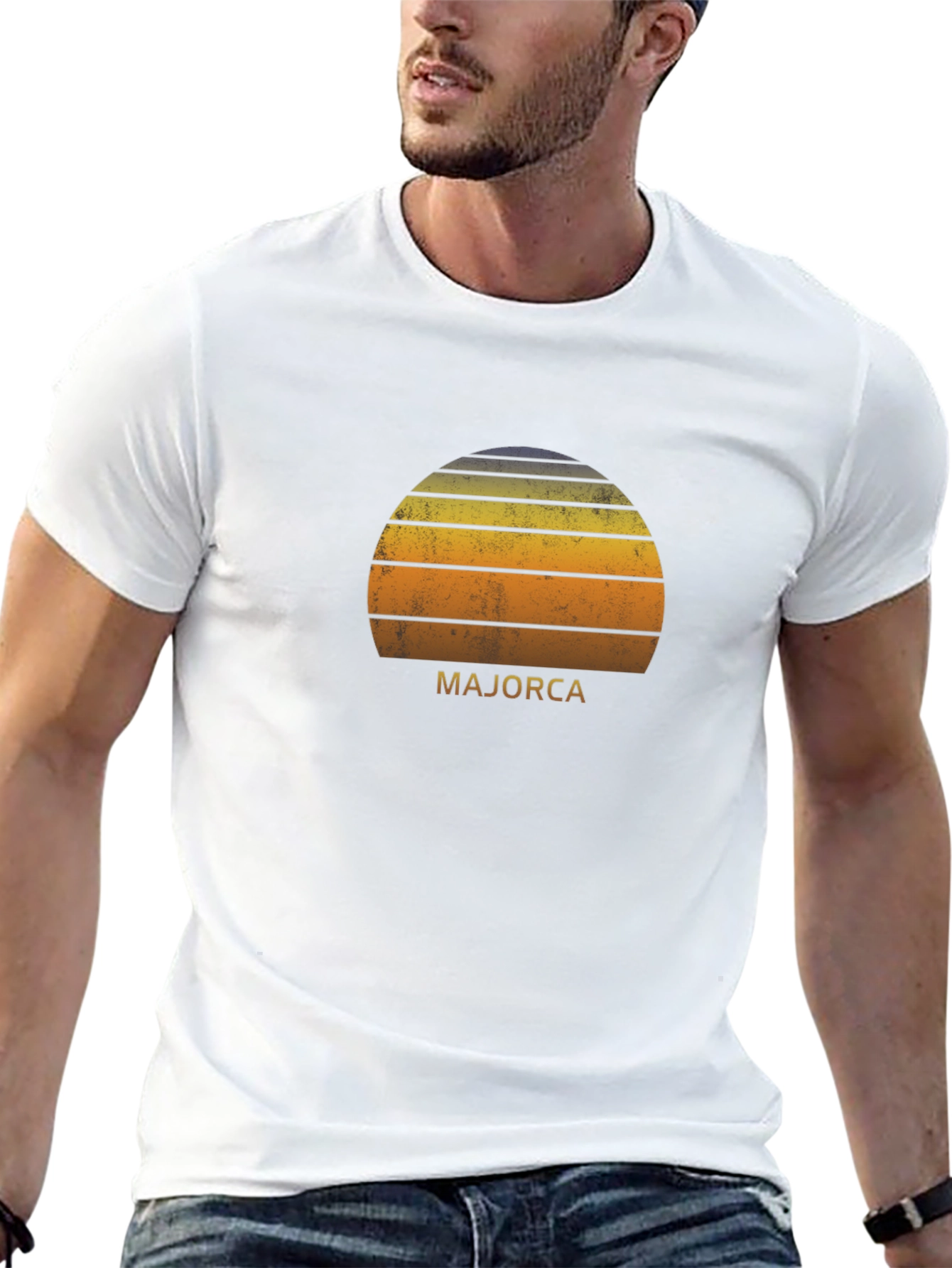 Majorca Sunset Graphic Tee - Retro Island Vibe