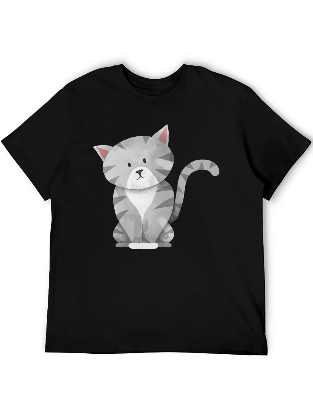 Cute Cat Graphic Tee - Black T-Shirt