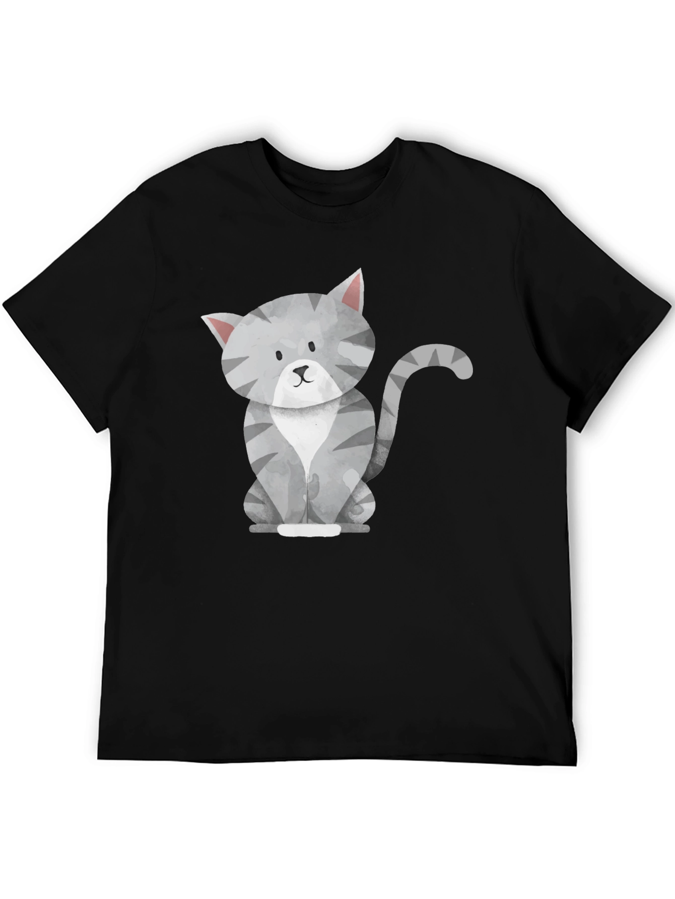 Cute Cat Graphic Tee - Black T-Shirt