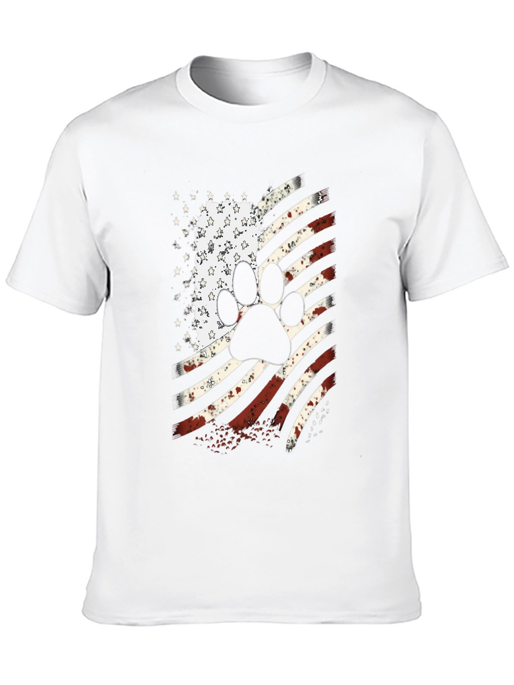 Patriotic Dog Paw American Flag T-Shirt