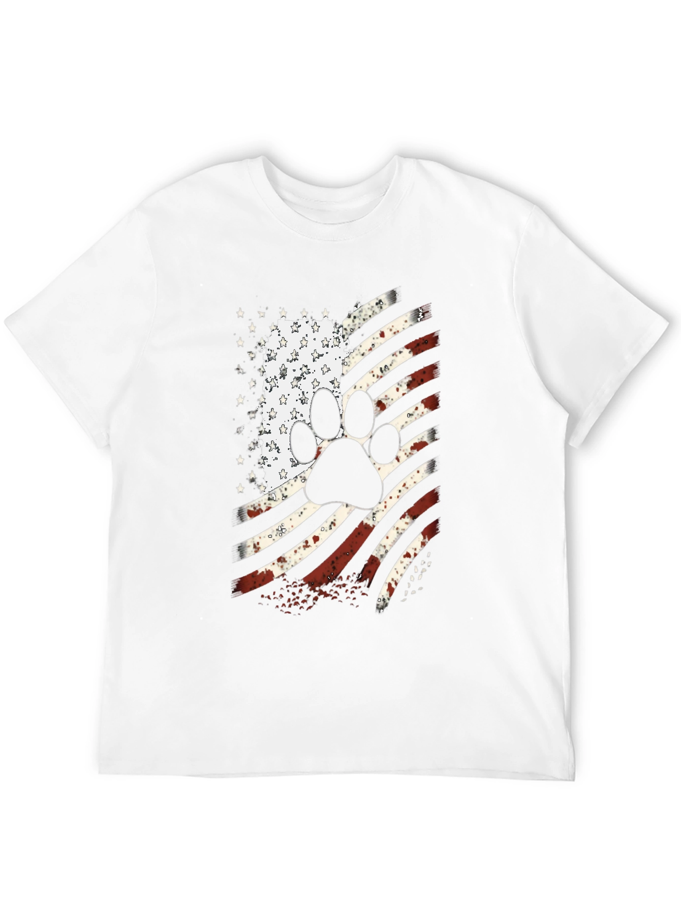 Patriotic Dog Paw American Flag T-Shirt