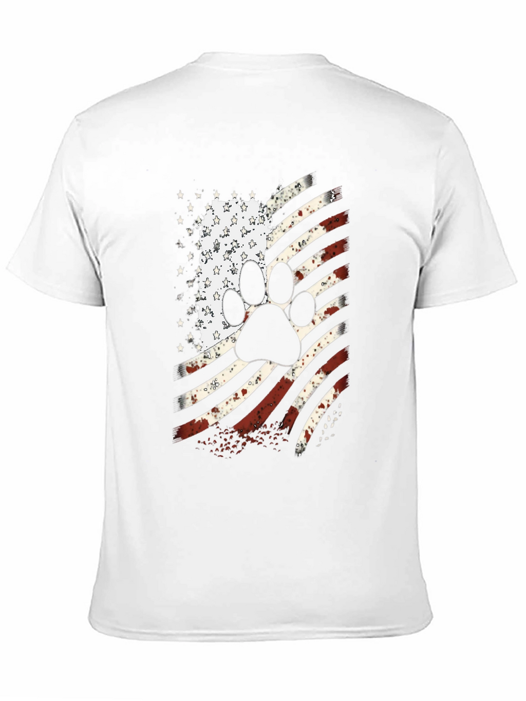 Patriotic Dog Paw American Flag T-Shirt