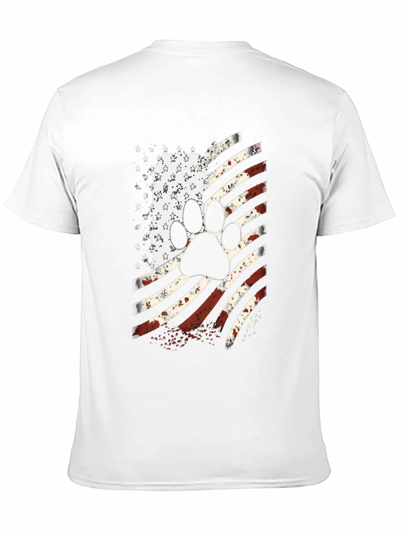 Patriotic Dog Paw American Flag T-Shirt